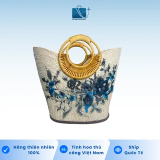 Túi Cói Thời Trang Thêu Hoạ Tiết 10 - Green Craft