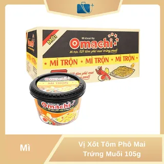 Thùng 12 Hộp Mì Trộn Omachi Xốt Tôm Phô Mai Trứng Muối 105g
