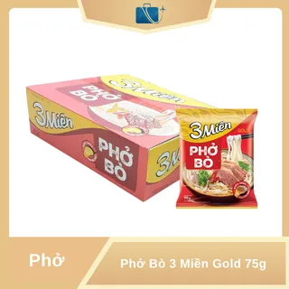 Thùng 30 Gói Phở Bò 3 Miền Gold 75g