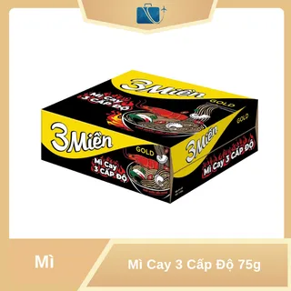 Thùng 30 Gói Mì 3 Miền Gold Cay 3 Cấp Độ 75g