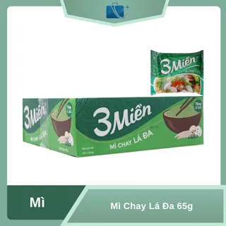 Thùng 30 Gói Mì Chay Lá Đa 3 Miền 65g