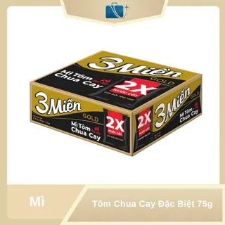 Thùng 30 Gói Mì 3 Miền Gold Tôm Chua Cay Đặc Biệt 75g