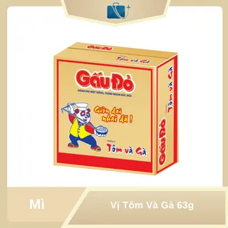 Thùng 30 Gói Mì Gấu Đỏ Tôm Và Gà 63g