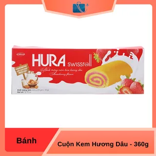 Bánh Trứng Cuộn Kem Hương Dâu Hura Swissroll 360g