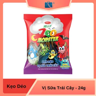 Kẹo Dẻo Vị Sữa Trái Cây Bibica Zoo Monster Gói 24g