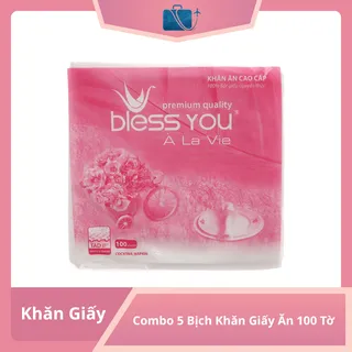 Combo 5 Bịch Khăn Giấy Ăn Bless You À La Vie 100 Tờ