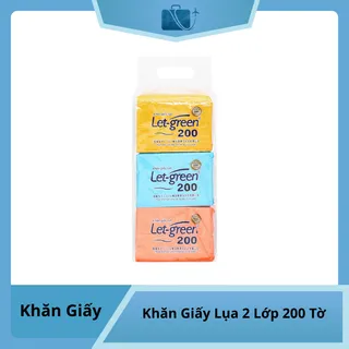 Lốc 3 Gói Khăn Giấy Lụa Let-Green 2 Lớp 200 Tờ