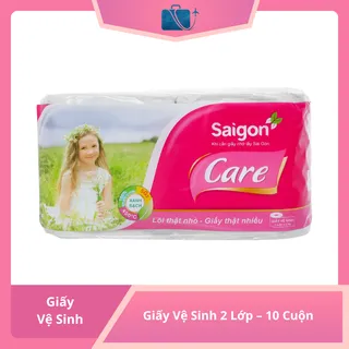 Giấy Vệ Sinh Saigon Care 2 Lớp – 10 Cuộn Tiện Dụng, Mềm Mại, Giá Tốt