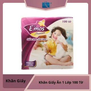 Khăn Giấy Ăn E'mos Premium 1 Lớp 100 Tờ