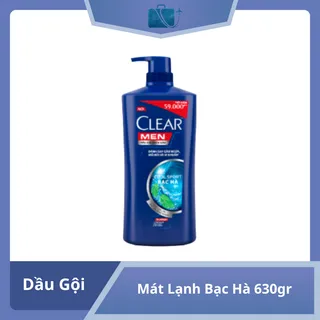 Dầu Gội Clear Men Mát Lạnh Bạc Hà 630gr