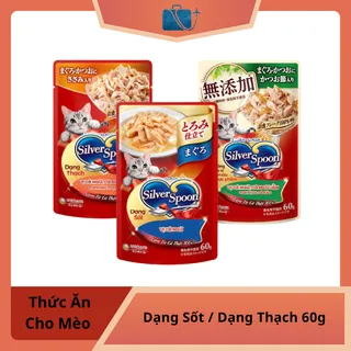 Thức Ăn Ướt Cho Mèo Silver Spoon Dạng Sốt / Dạng Thạch 60g – Hương Vị Hảo Hạng, Mèo Mê Tít
