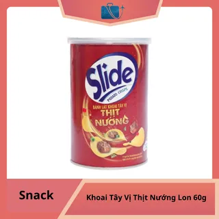 Snack Khoai Tây Vị Thịt Nướng Slide Lon 60g