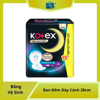 Băng Vệ Sinh Kotex Siêu Ban Đêm Dày Cánh 28cm 12 Miếng