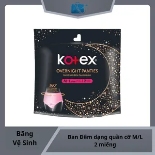 Băng Vệ Sinh Kotex Ban Đêm dạng quần cỡ M/L 2 miếng