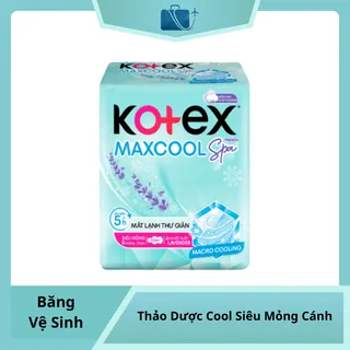 Băng Vệ Sinh Kotex Thảo Dược Cool Siêu Mỏng Cánh 23cm 8 Miếng