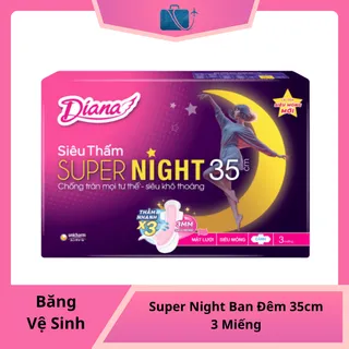 Băng Vệ Sinh Diana Super Night 35cm Ban Đêm 3 Miếng