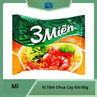 Mì 3 Miền Tôm Chua Cay Gói 65g