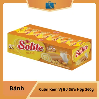 Bánh Bông Lan Cuộn Kem Vị Bơ Sữa Solite Hộp 360g