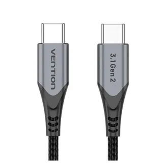 Cáp Sạc Vention USB-C 3.1 Gen2 5A 0.5m - Hợp Kim Nhôm Xám